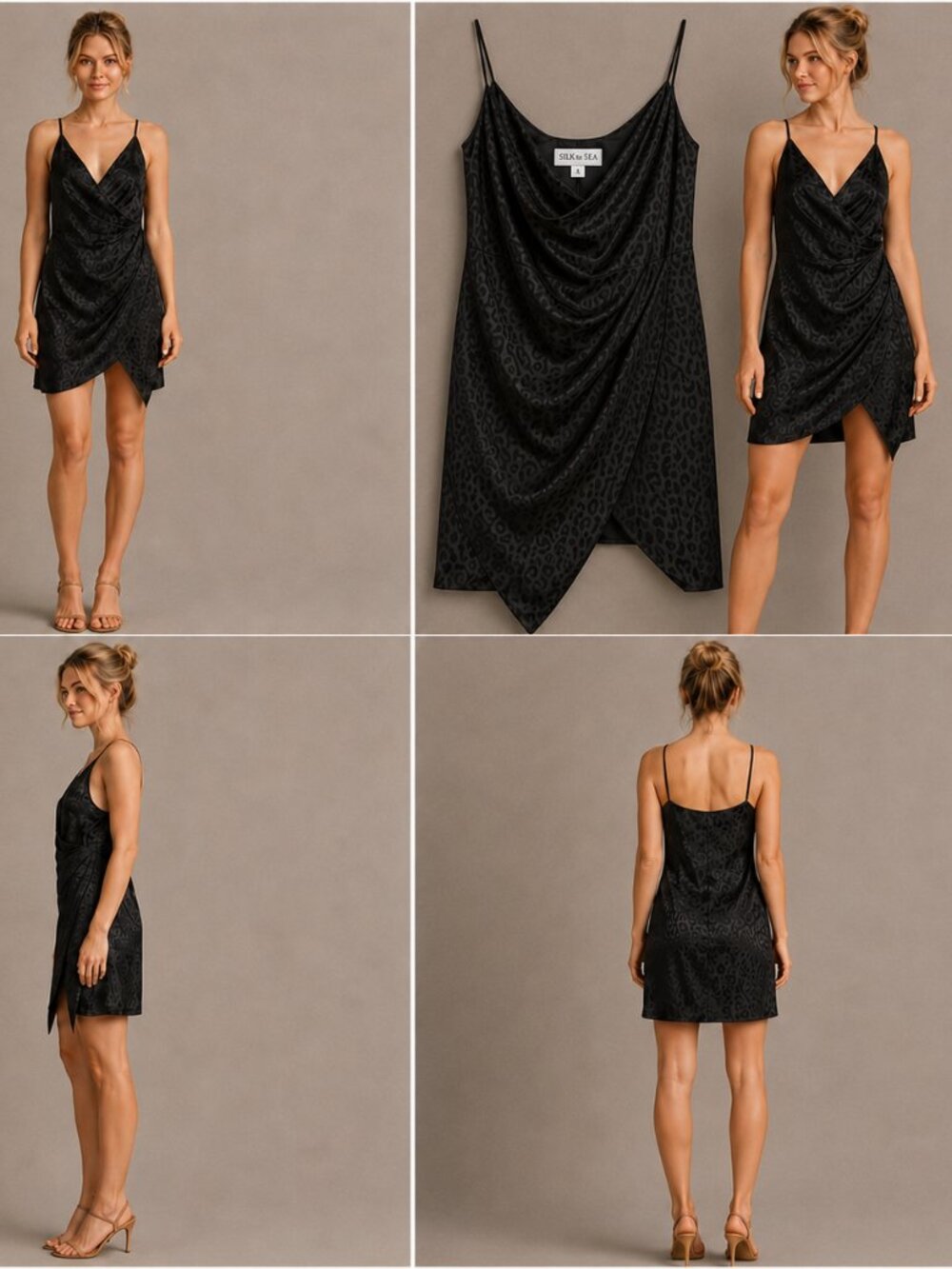 CUSHNIE x Target Black Leopard Jacquard Slip Dress 10 Holiday Cocktail Evening
